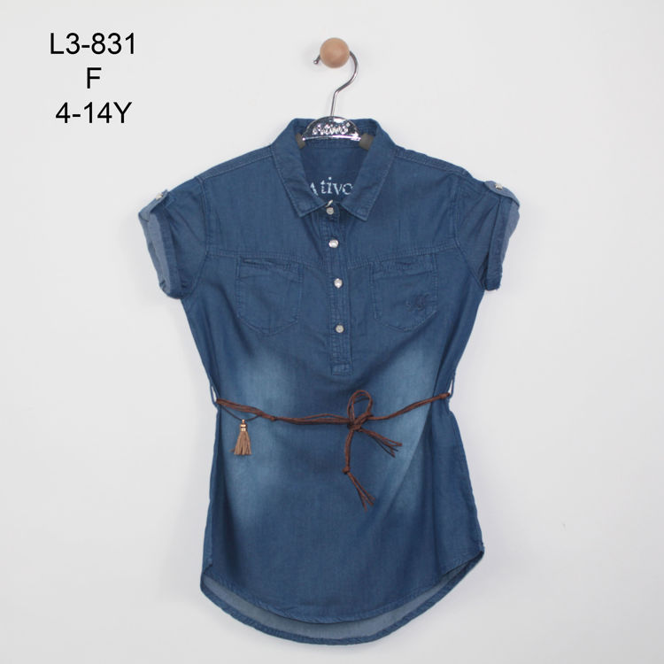 Picture of L3831 GIRLS DRESS SHIRT STYLE IN COTTON DENIM LOOK
